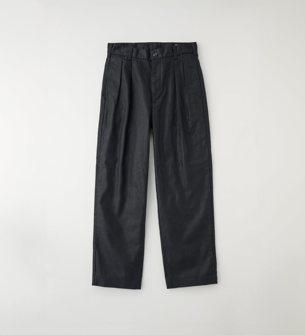 2TUCK TROUSERS Twill Black