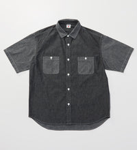 将图片加载到图库查看器，WORK SHIRTS S/S Black Chambray 2tone
