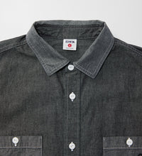 将图片加载到图库查看器，WORK SHIRTS S/S Black Chambray 2tone
