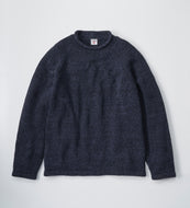 COTTON ROLL NECK KNIT Navy