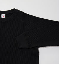 画像をギャラリービューアに読み込む, HEAVY WAFFLE TEE L/S Black
