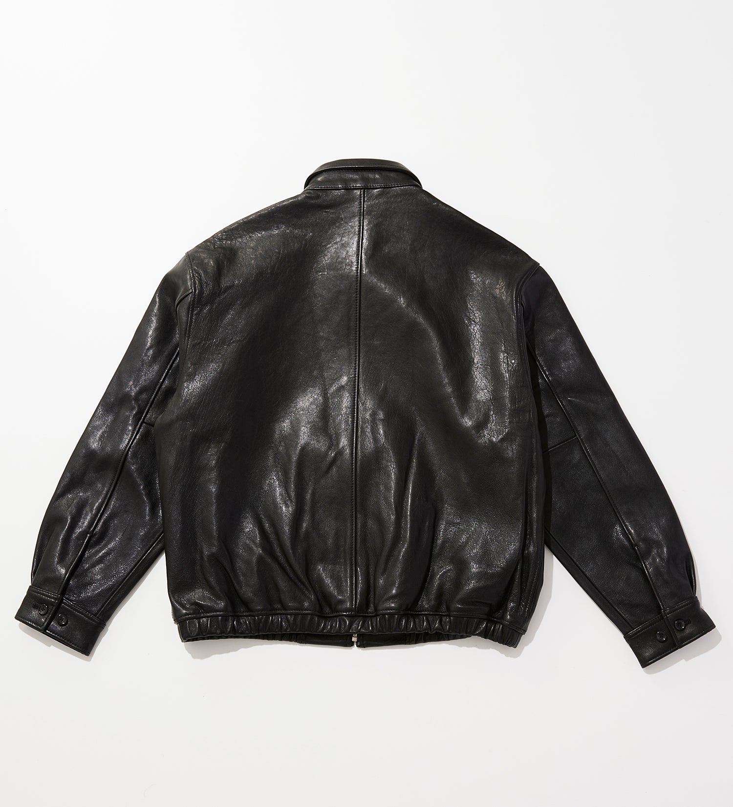 ZIP UP Leather JKT Black